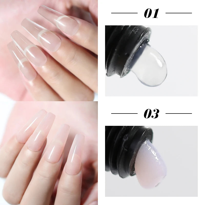 Arte Clavo Pink Jelly Milky White Quick Extension Gel Builder Nails Qme extension-01-03