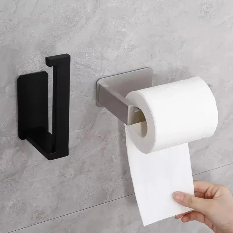 Self Adhesive Toilet Paper Holder Stainless Steel No Drill Wall Mount Qme