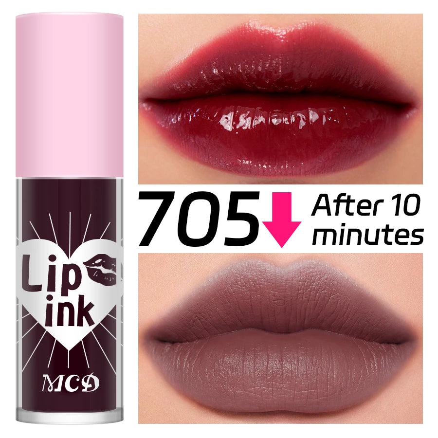 Waterproof Matte Lip Tint Long-lasting Glaze Sexy Plump Glow Oil Qme 705