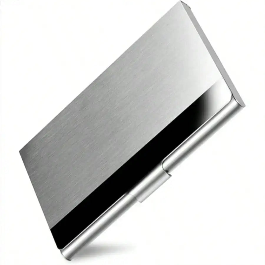 1 Metal Business Card Holder Unisex Stainless Steel Case Fits 10-20 Qme 1pc