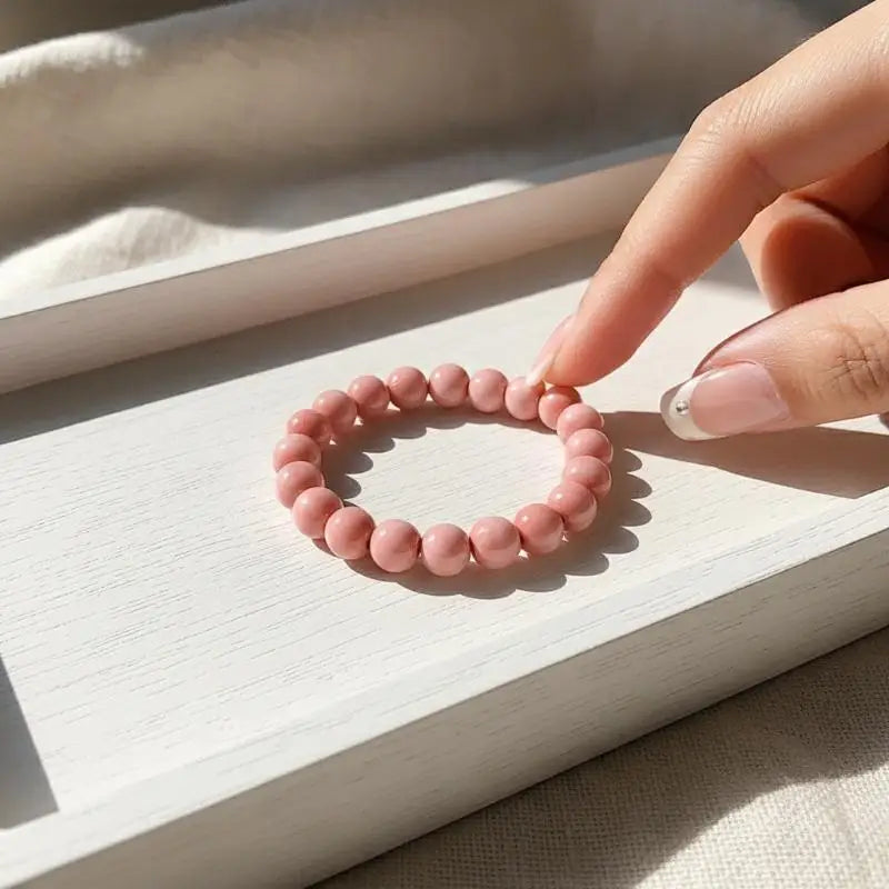 Korean Ins Sweet Ink Wash Ceramics Beaded Bracelet For Women Girls Party Jewelry Gift Elastic Beaded Chain Accessories Qme