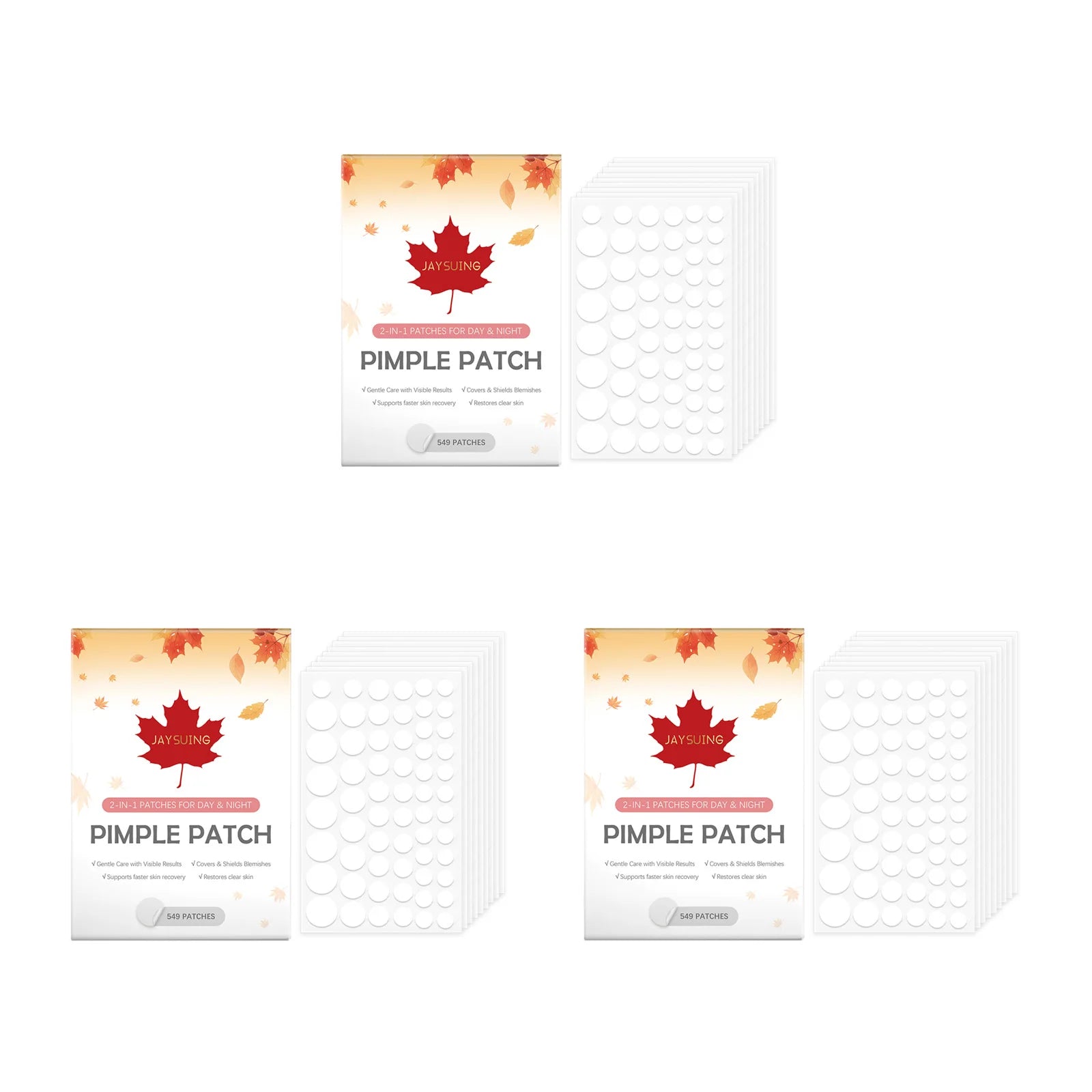 Hydrocolloid Acne Patches Round Spot Invisible Acne Pimple Patches Absorb Pus & Oil Reduce Redness Waterproof & Skin-Friendly Qme 3x549patches Boxed