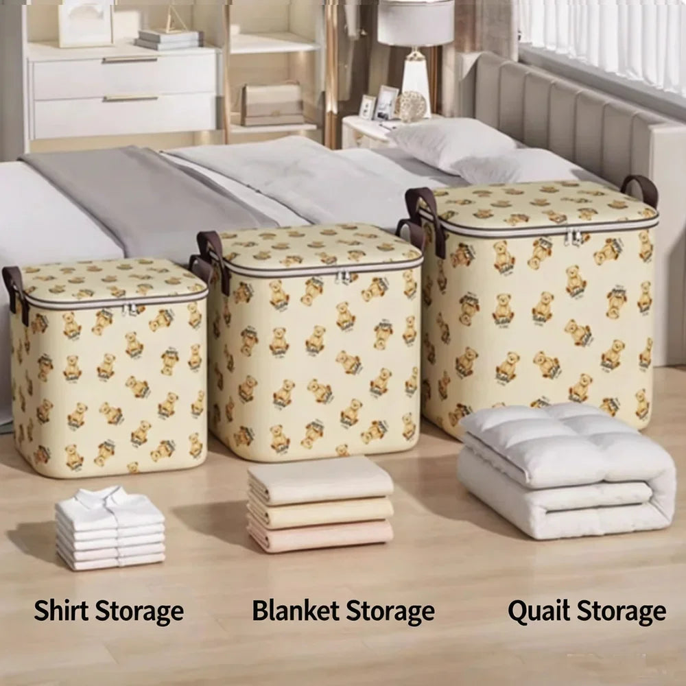 Home Large Capacity Waterproof Moisture-Proof Quilt Clothes Portable Storage Bag Moving Packing Sack for Home Durable Foldable Qme