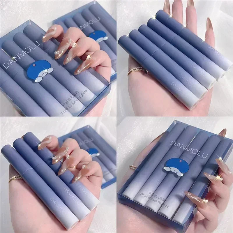 5 Colors Kits Matte Lipstick Long Lasting Waterproof Non-stick Cup Qme