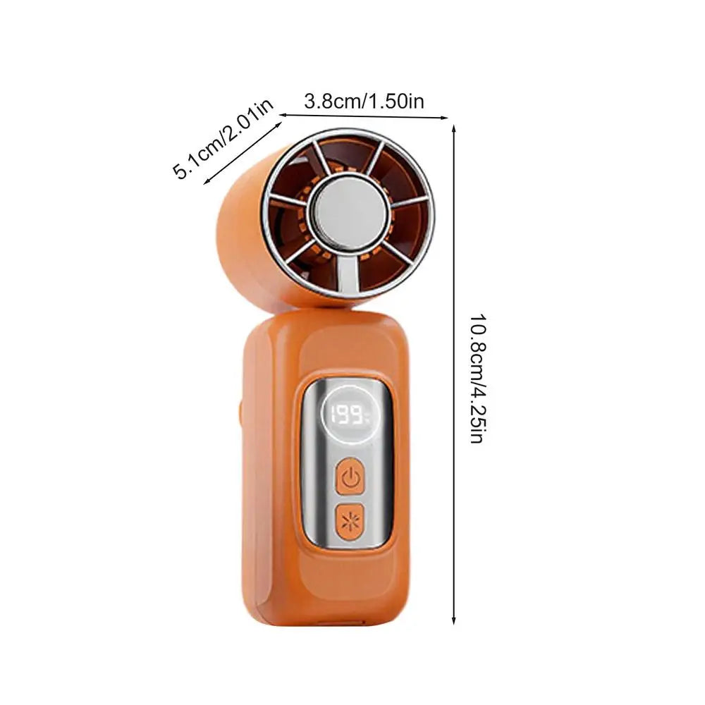 Mini Fan Clip 5 Speeds LED Digital Display Portable Device Shirt Bags Qme China Mainland Orange