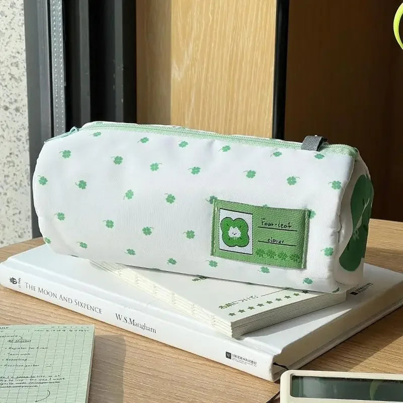 Cute Sizeable Four-leaf Clover Kitten Themed Organizer Pencils Qme