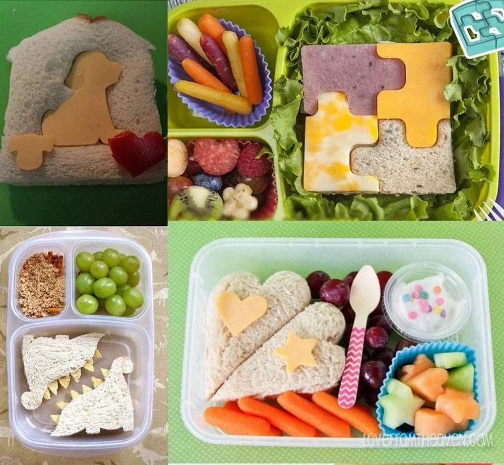 1/4PCS Sandwich Cutter Mold Dinosaur Shape Kids Sandwich Cutter Bread Biscuits Mold Baking Pastry Tools Cake KidsLunch Maker Qme