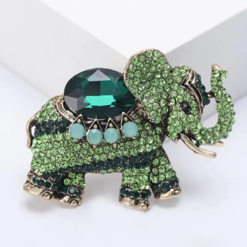 Luxury Rhinestone Elephant Brooches For Women Unisex Enamel Animal Pins Office Party Friend Fashion Gifts Jewelry Accessories Qme A4