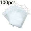 100pcs Non-woven Fabric Tea Bags Food Grade Tea Filter Bags for Spice Tea Infuser with String Heal Seal Spice Filters Teabags Qme 100pcs