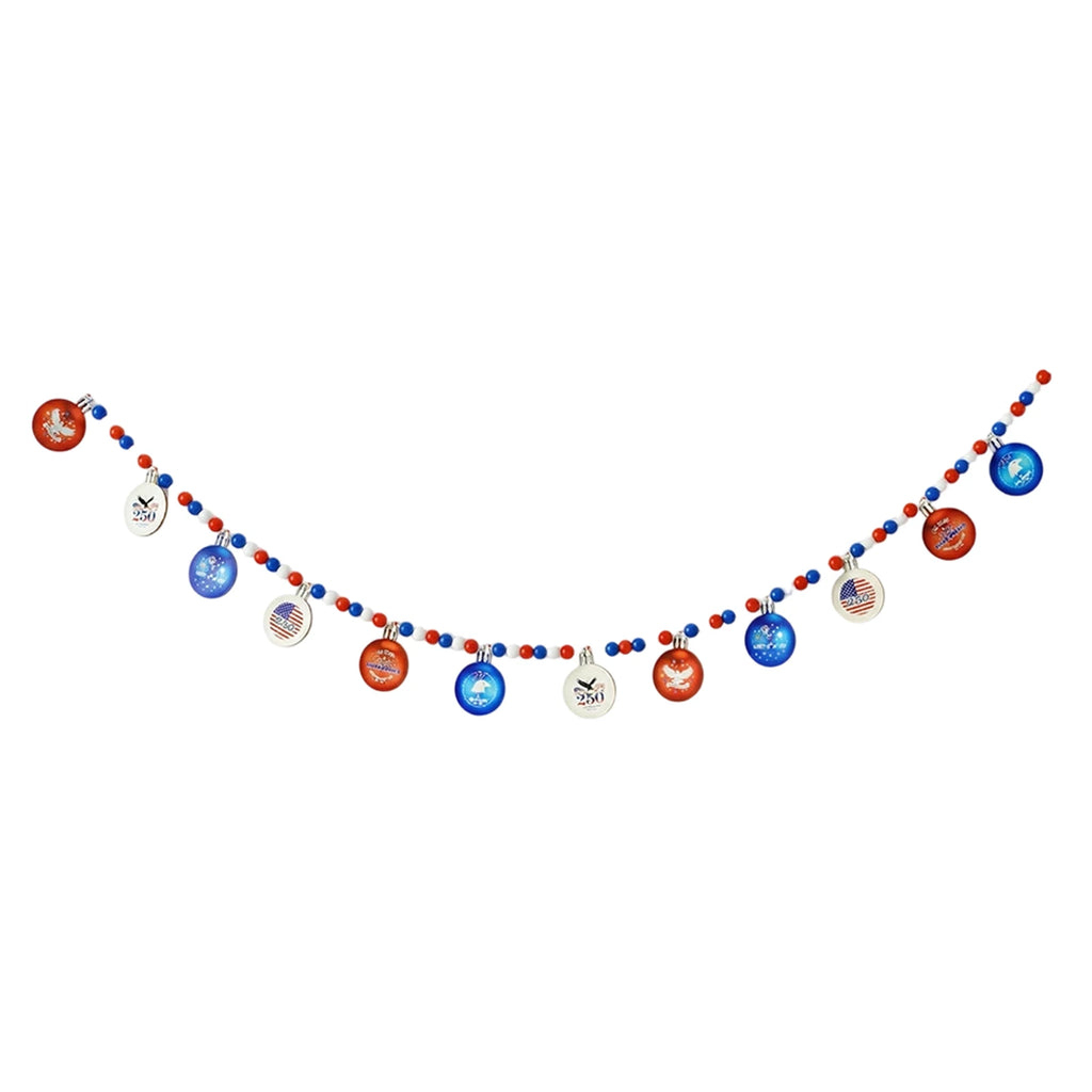 250th Indenpedant Day Red Blue White Color Pattern Banner Anniversary Celebration DIY Decoration for Home Living Room Garden Qme D