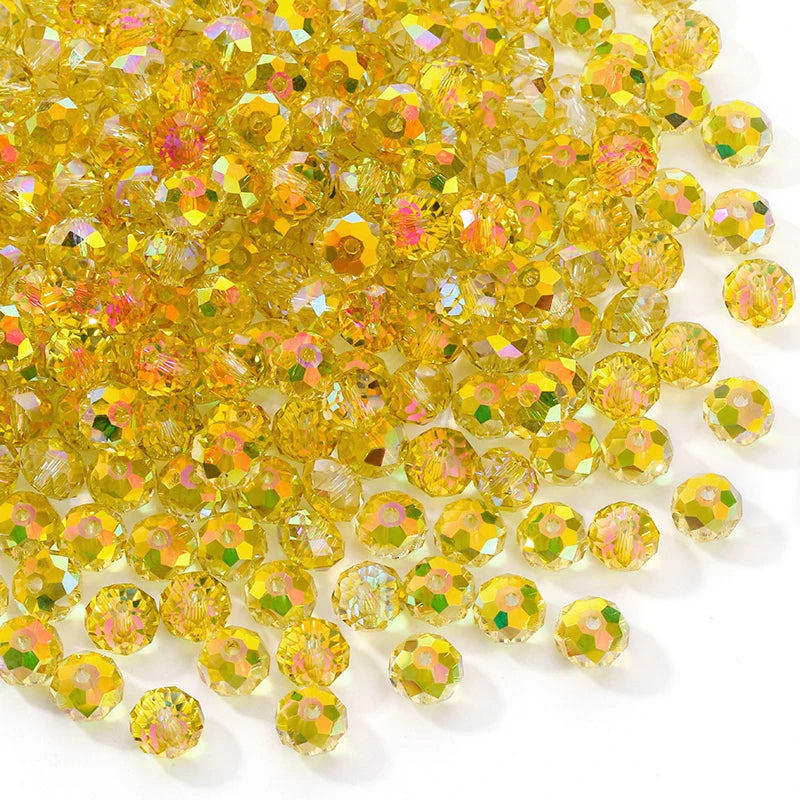 84pcs Czech Faceted Rondelle Beads 8mm AAA Crystal Glass Loose Spacer Beads for DIY Jewelry Bracelet Craft Making Supplies Qme Color 4