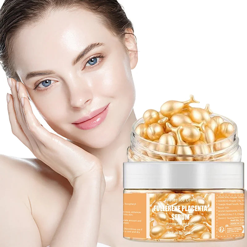 50 Fullerene Essence Capsules Collagen Capsules Facial Care Essence Anti-Wrinkle Anti-Acne Firming Whitening Hyaluronic Acid Essence Skin Care New Product Qme