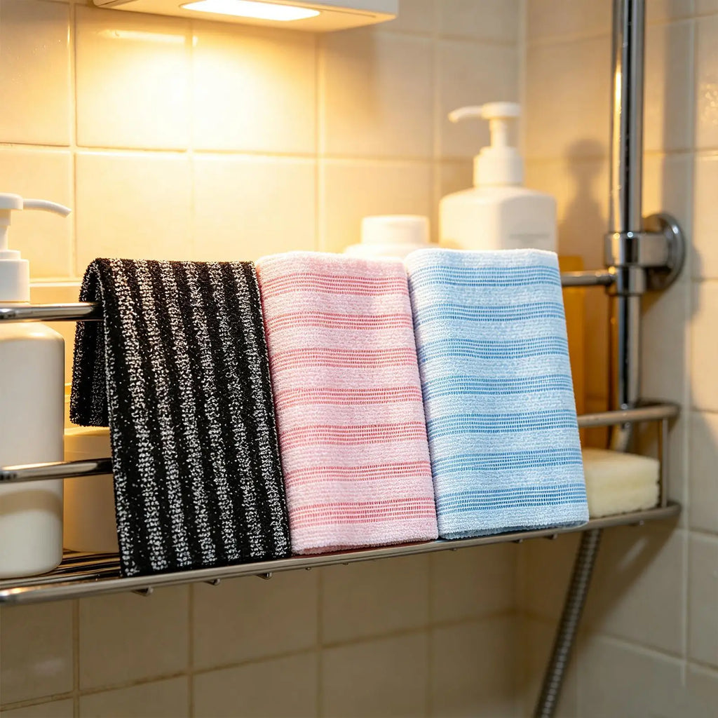 Bath Towels Large 3 100x25cm Double-sided Washcloths Bathroom Back Qme
