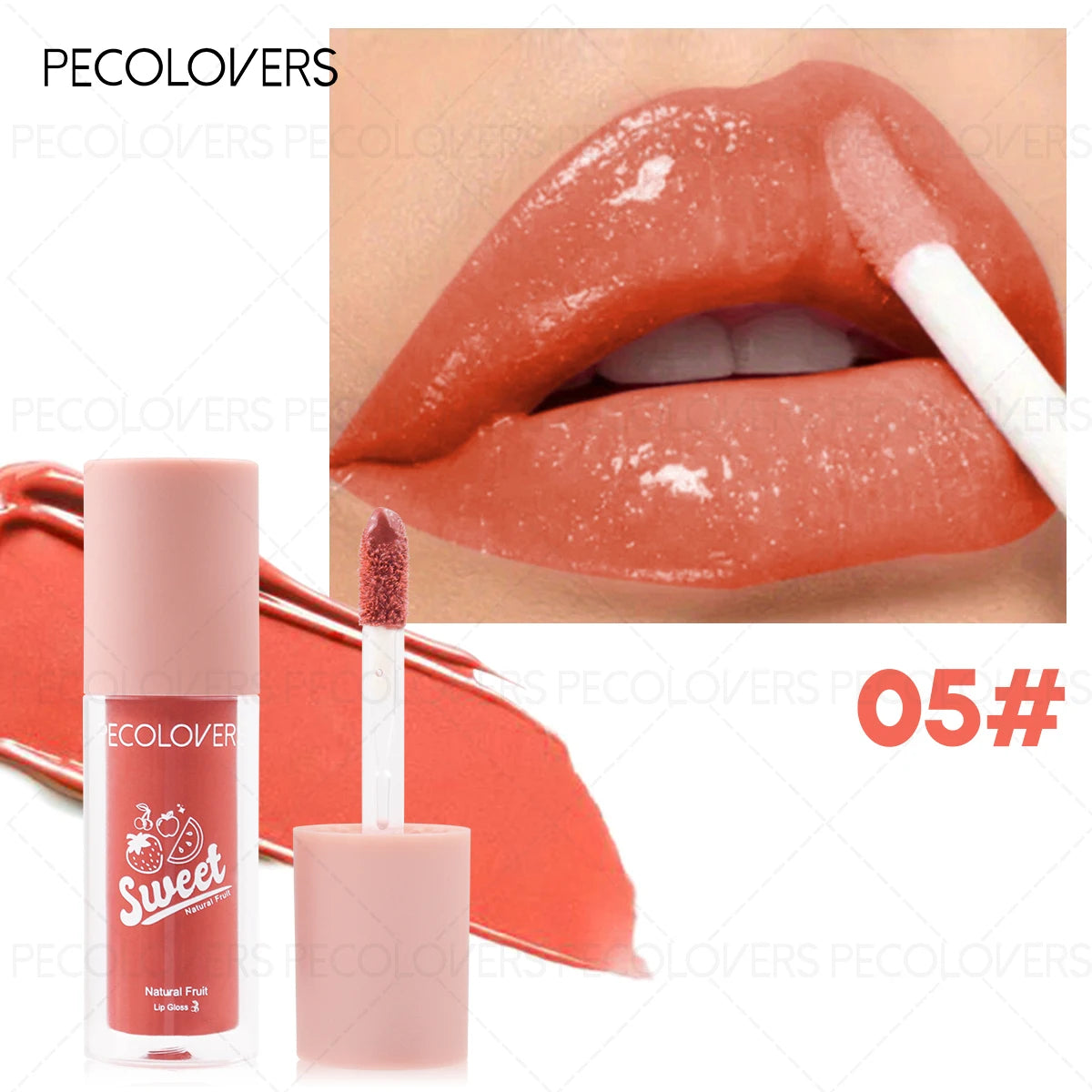 Fruit Flavor Lip Gloss Hydrating Non-sticky Lipstick Dry Lips Vibrant Qme 05