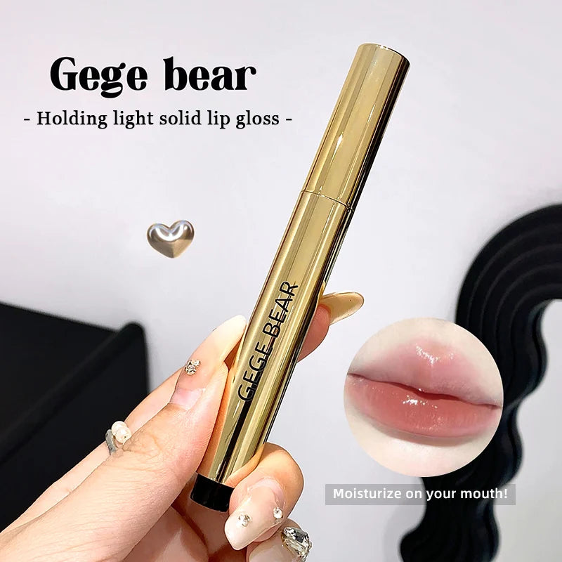 Gege Bear Pressing Moisturizing Lip Gloss Lightweight& L Ong-lasting Qme