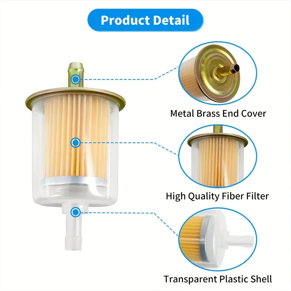 Universal Clear Fuel Filter Gasoline Filter For Motorcycle Car ATV Dirt Bike Scooter Small Engine Fuel Line Filtration Accessory Qme