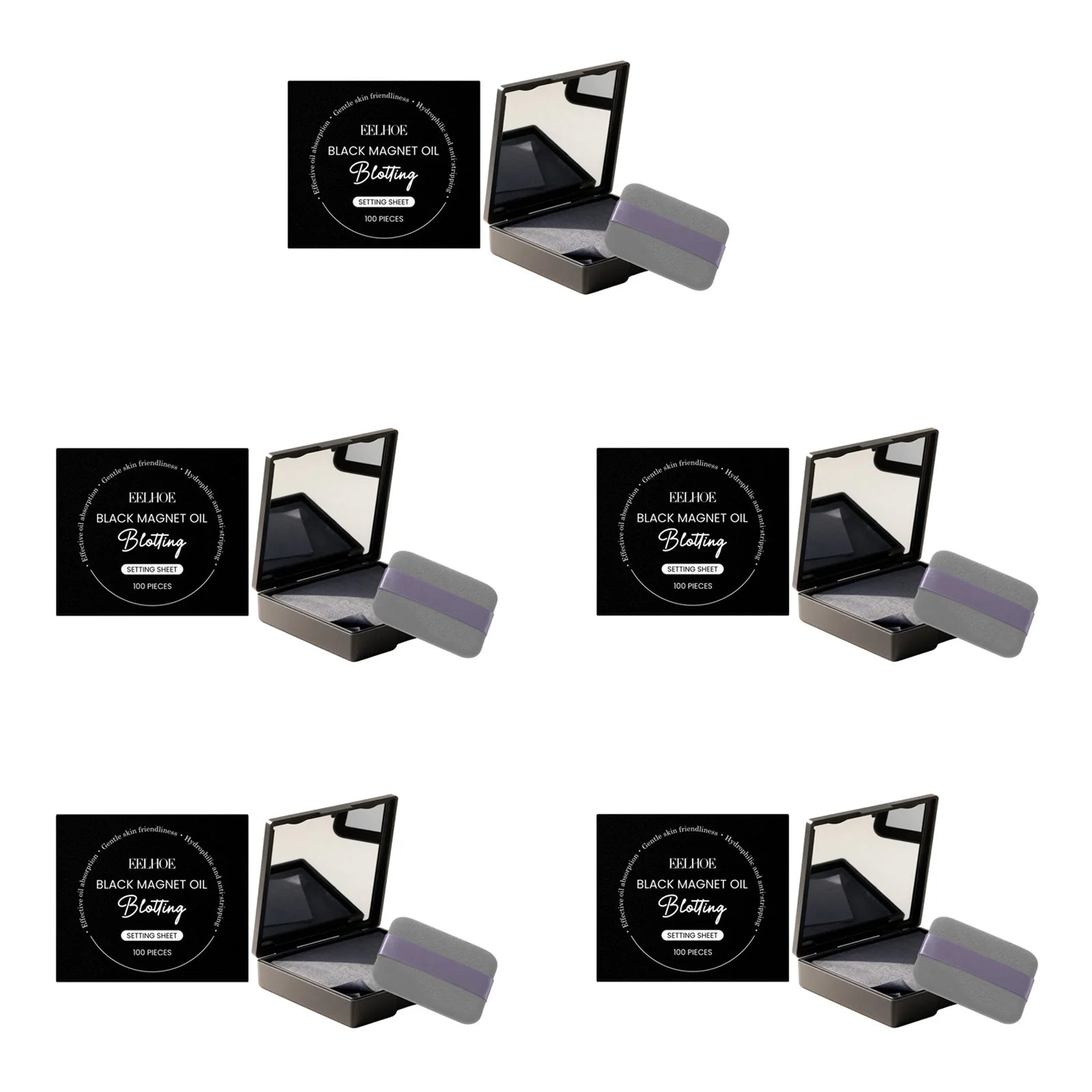 Facial Oil Blotting Paper With Mirror Oil Absorbing Refreshes Skin Makeup Protection Portable for Face Shine Control Daily Use Qme 5 Sets