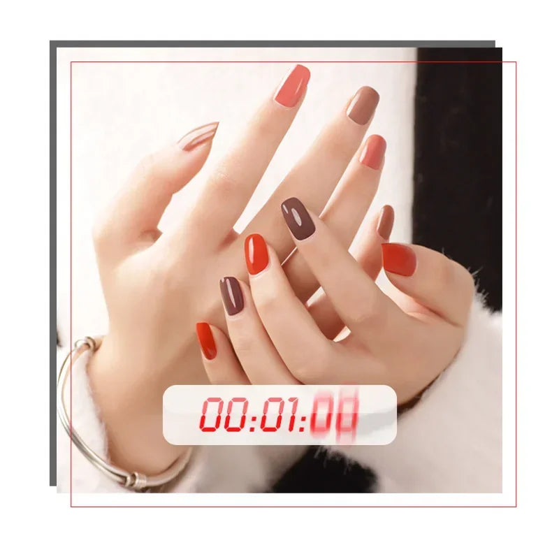 No-bake Nail Polish Nail Art Tearable Quick Dry Normal Without Lamp Nail Polish Glitter Sequins UV Varnish Nails Tools Qme