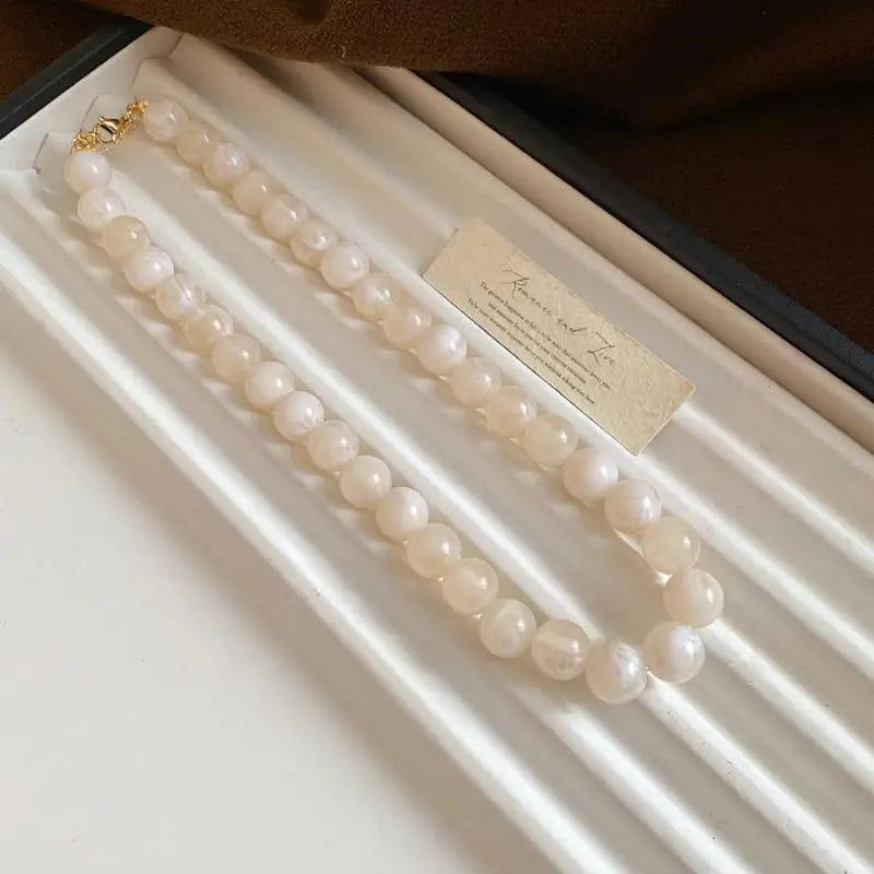 Colorful Round Beads Collarbone Chain Vintage Elegant Acrylic Bead Choker Necklace Luxury Charm Bohemian Clavicle Jewelry Qme A1