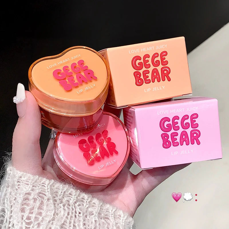 Gege Bear Loveheart Lip Jelly Glaze Moisturizing Jam Gloss Honey Qme