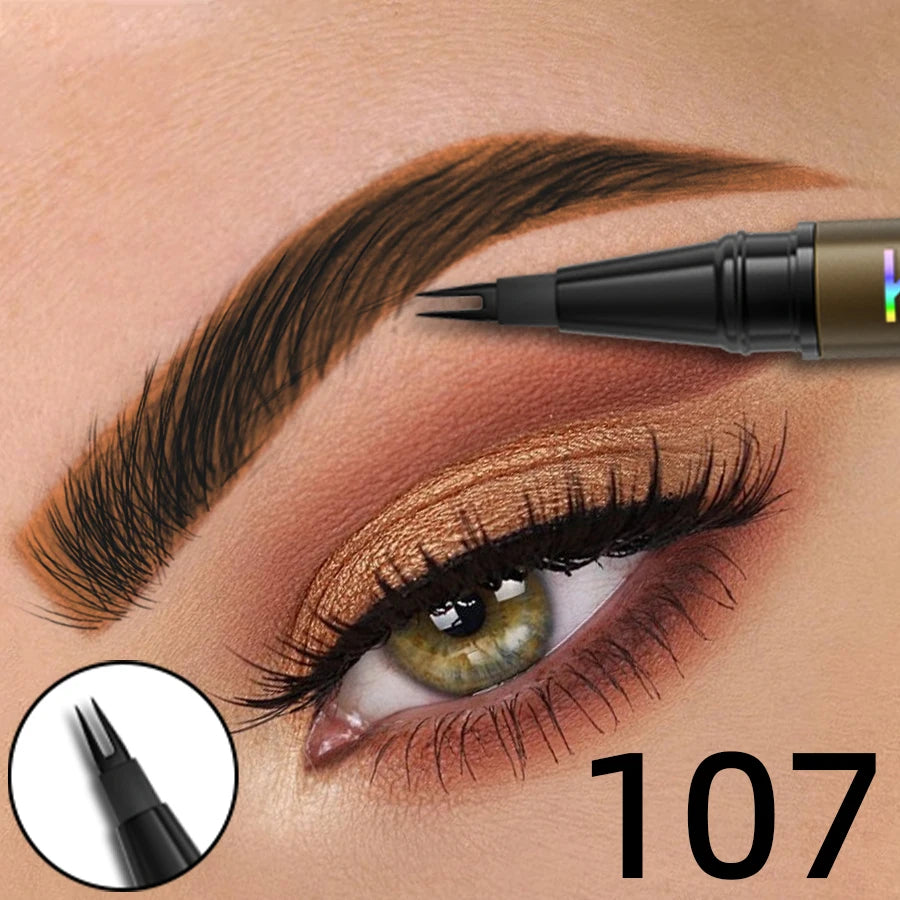 8 Colors 2 Fork Microblading Eyebrow Pen Waterproof Liquid Eye Qme 107