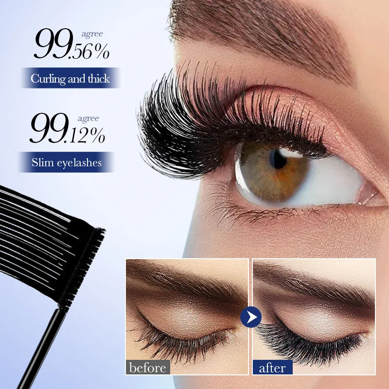 5D Waterproof Mascara Lengthening Eyelashes Women's Make-up Waterproof Mascara Black Silk Fibre Mascara Korean Cosmetics New Qme