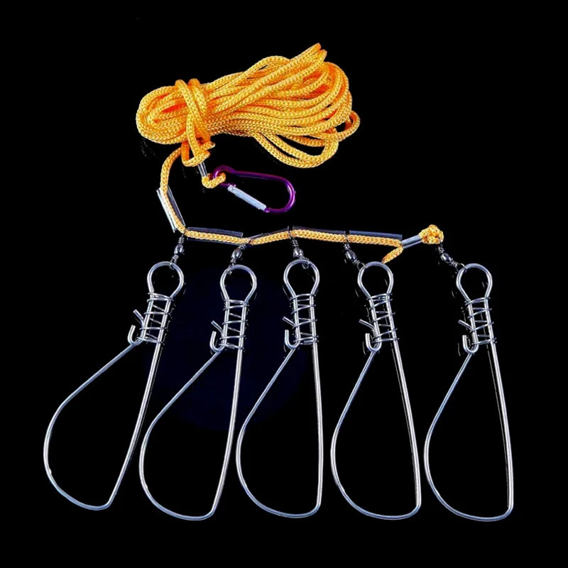 3 5 Meters Fishing Rope Stainless Steel River Fish Lock Buckle Qme Multicolor-A1