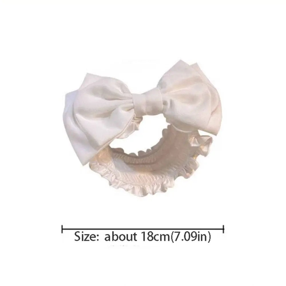 Durable Wash Face Bow Headband Double-layered Lace Washing Face Hairband Versatile Makeup Face Washing Tools Beauty Salon Qme