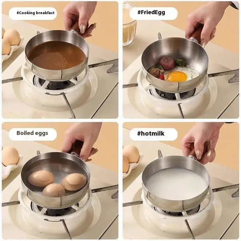 Stainless Steel Instant Noodle Bowl Wooden Handle Anti-scald Qme