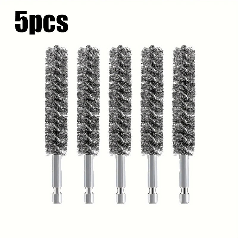 5 Pieces Hexagonal Shank Steel Wire Brush for Electric Drill Cleaning Stainless Steel Wire Brush for Electric Drill Cleaning Qme 5pcs