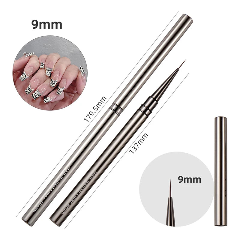 Nail Art Liner Brushes Gel Brush Polish Painting Drawing Pen Qme 9MM