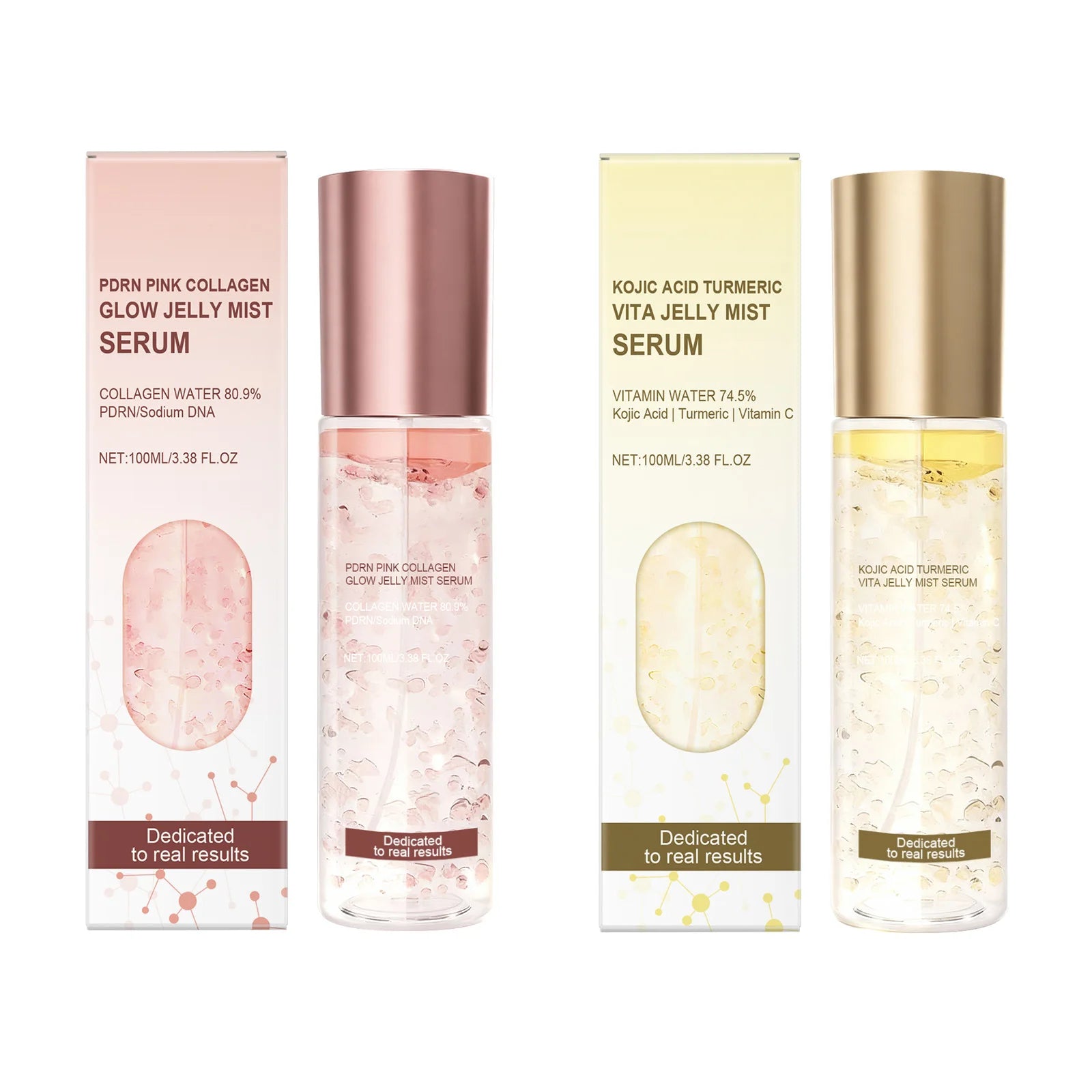 Jelly Mist Serum Brightening Firming Hydrating Face Spray Smoothing Facial Hyaluronic Acid Collagen Moisturizing Skincare Set Qme 1 Set
