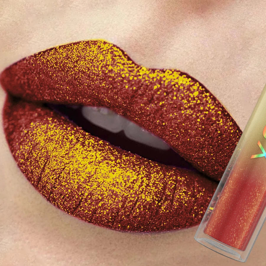 14 Colors Sparkling Shine Lip Glaze Glitter Metallic Long Lasting Qme