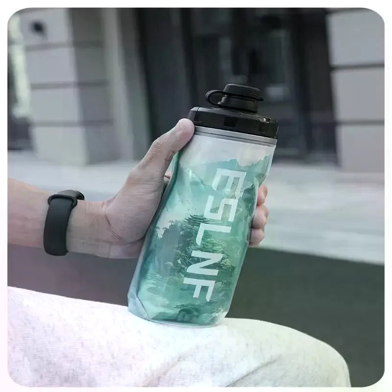 610ml Insulated Bicycle Water Bottles PP Heat- And Ice-protected Water Bottle Outdoor Sports Cup Cycling Bike Water Bottle Qme
