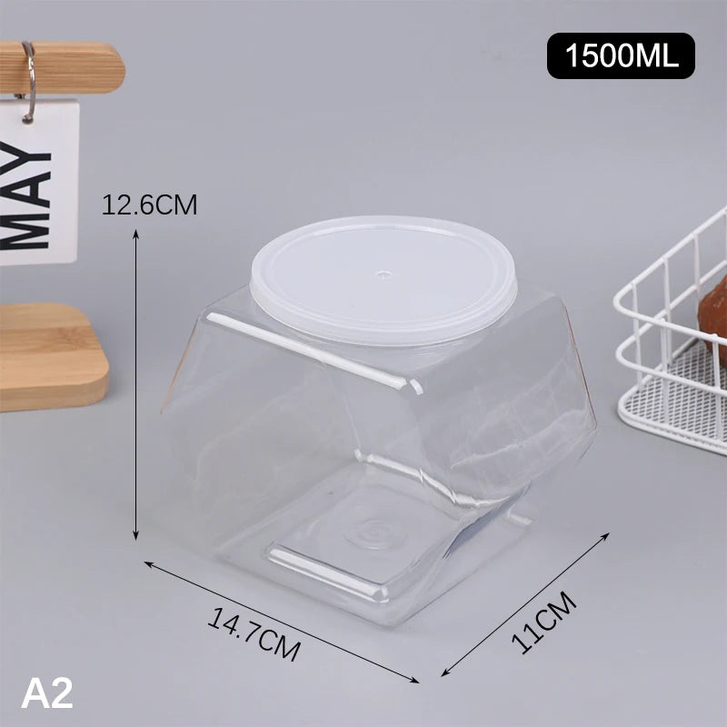 Transparent Hexagonal Candy Cookie Jar Plastic Packaging Jars Sealed Qme 1500ml