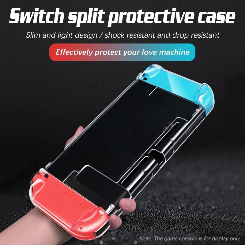 Suitable For Nintendo Switch High Transparency Pc Protective Case Game Console Handle Full Package Ultra Thin Split Protective Qme