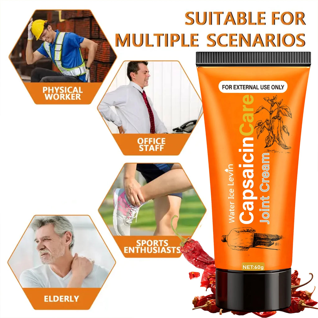 Capsaicin Care Joint Cream for Targeted Relief & Moisturizing with Glucosamine & Vitamin C. Qme