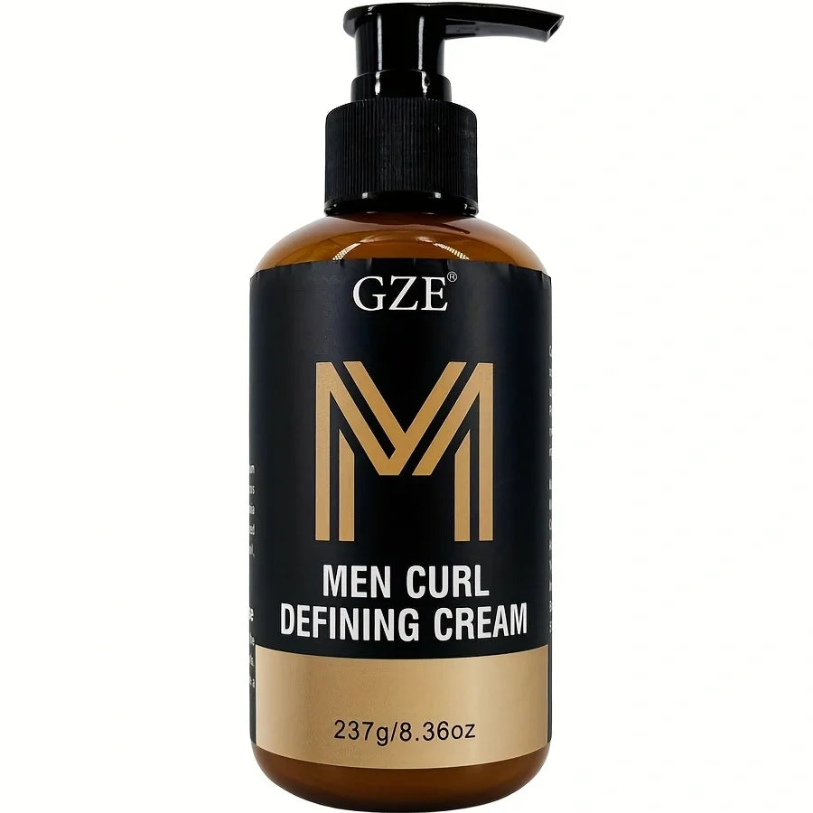 GZE Men Curl Defining Cream - Defined Bouncy Cue Curls Waves- Enhances Curl Definition and Hydrates Hair Frizz rls and Frizz Qme Curl Defining Cream