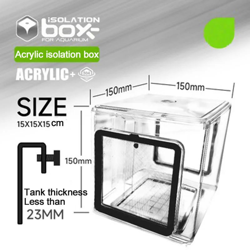 Aquarium Fish Tank Acrylic Isolation Box Stainless Steel Mesh Pneumatic Spawning Incubation Box Ornamental Breeding Room Small Qme isolation box