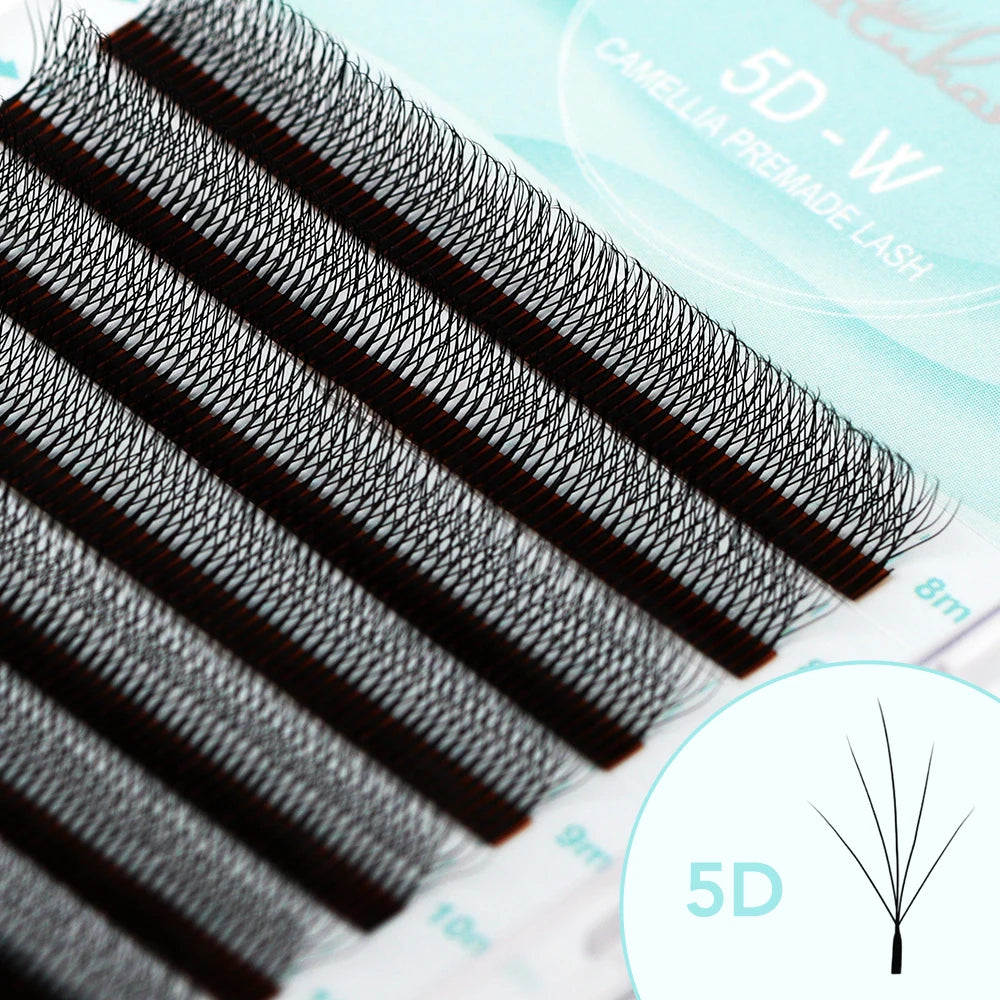 NATUHANA 3D 4D 5D Camellia Lashes Wispy Volume Fan False Eyelashes C Qme 5D W L 0.07mm|10mm