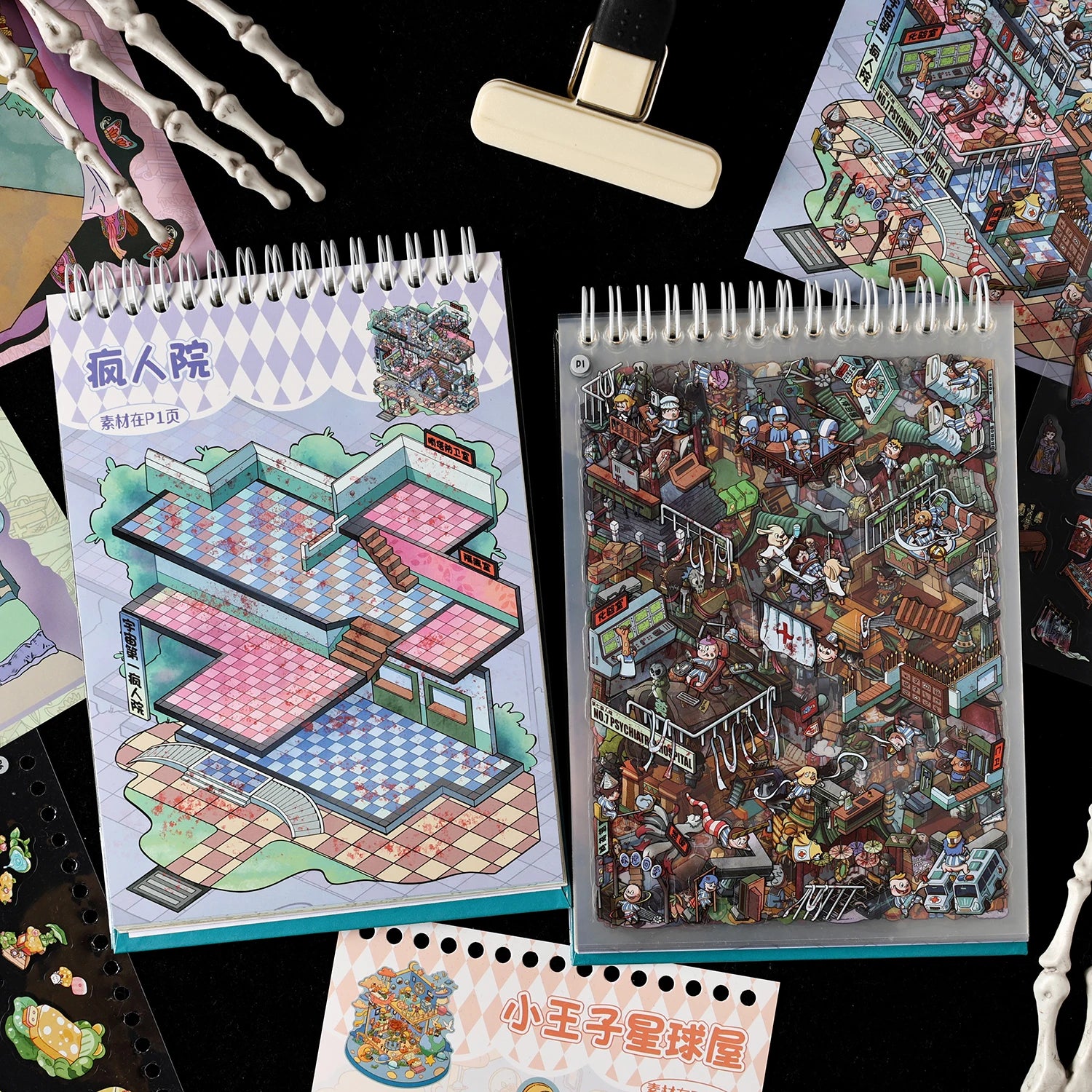 Gothic Horror Diorama Theme Sticker Book Stress Relieving Game for DIY Scrapbooking Journal Phone Case Decoration Qme