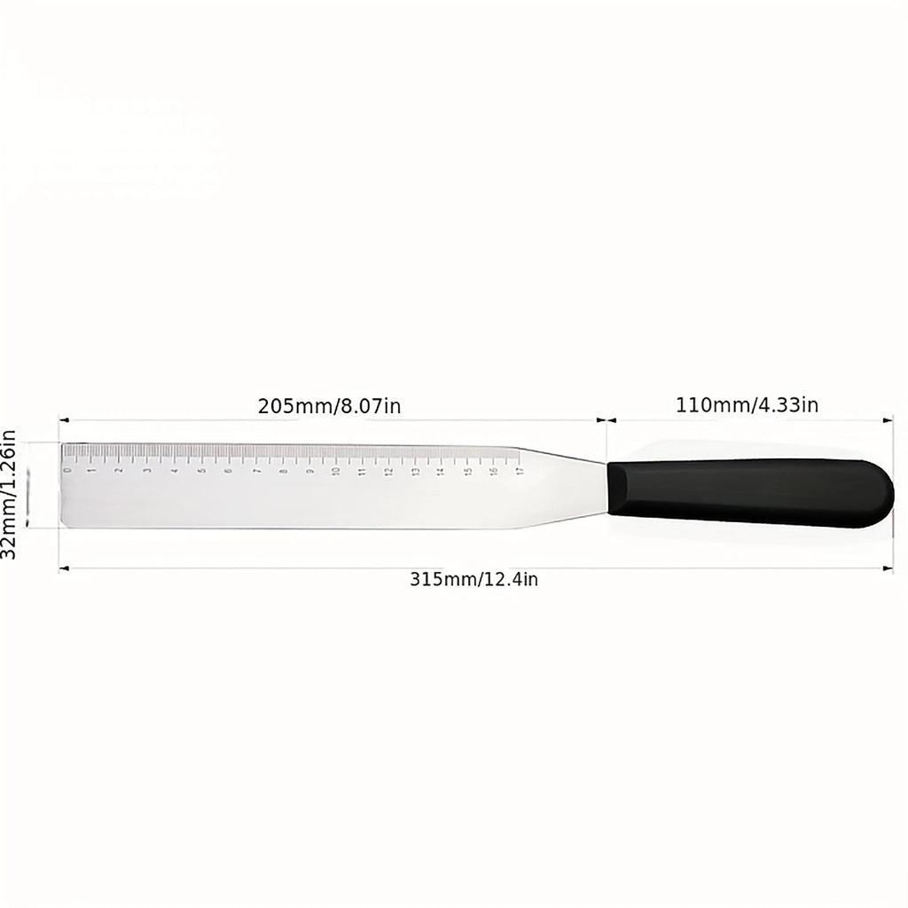 Stainless Steel Icing Spatula with Scale Right Angle Piping Cake Scraper Frosting Smoother Handmade Baking Tools Qme
