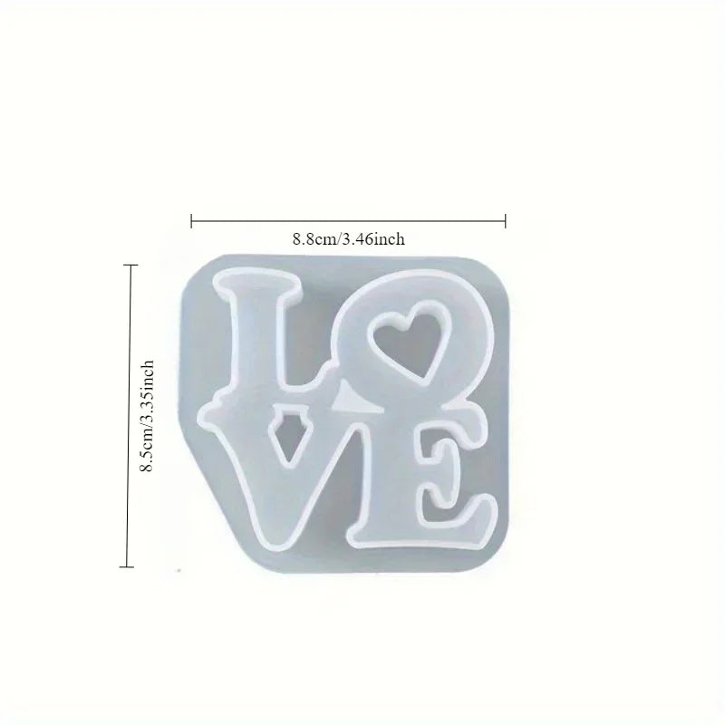 1Pc Love English Letters Aromatherapy Wax Pendant Silicone Molds DIY Gypsum Plaster Silicon Mould For Car Decoration Valentine Qme A