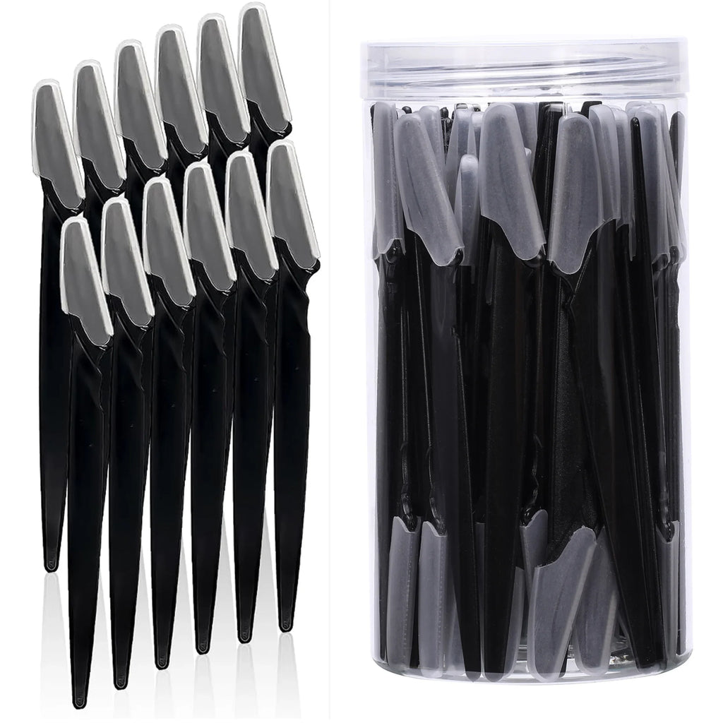 30/10Pcs Bottle Eyebrow Razors With Container Facial Eye Brow Trimmer In Case Hair Removal Shaver Safe Blades Trimming Tools Qme