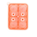 3D Food Grade Silicone Ice Mold 4Grid Bear Shape Cube Maker DIY Qme Pink