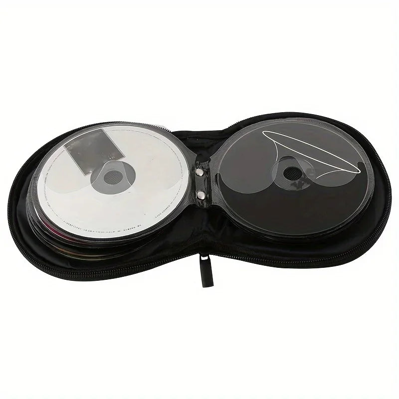 Portable CD Case, Round CD Holder For 20pcs CDs, Oxford Cloth DVD Storage Bag CD Wallet Holder Organizer DVD Pouch Qme
