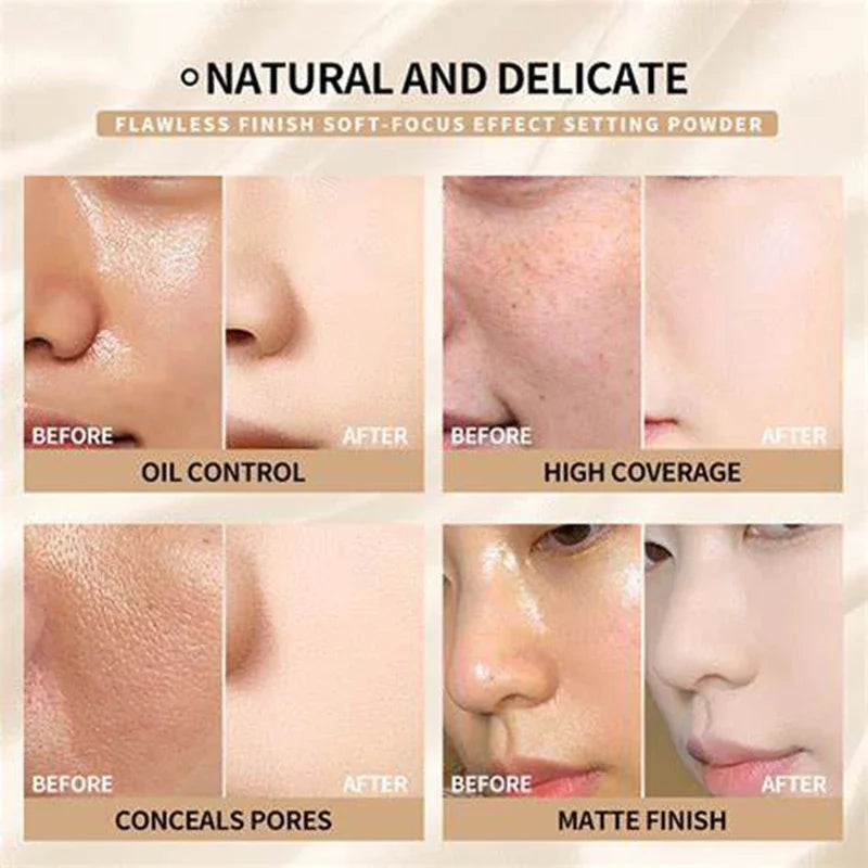 3-in-1 Double-Layer Aloe Vera Matte Powder Foundation Waterproof Sweatproof Long-Lasting Oil Control for Summer Makeup Set Qme