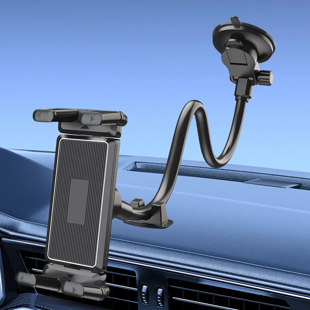 Suction Cup Windshield Car Tablet Mount Adjustable Dashboard Phone Tablet Holder Truck Window Phone Stand for Truck SUV Vehicle Qme