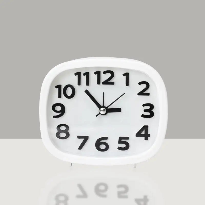 Quartz Clock Desktop Ornaments Alarm Electronic Creative Personality Qme White