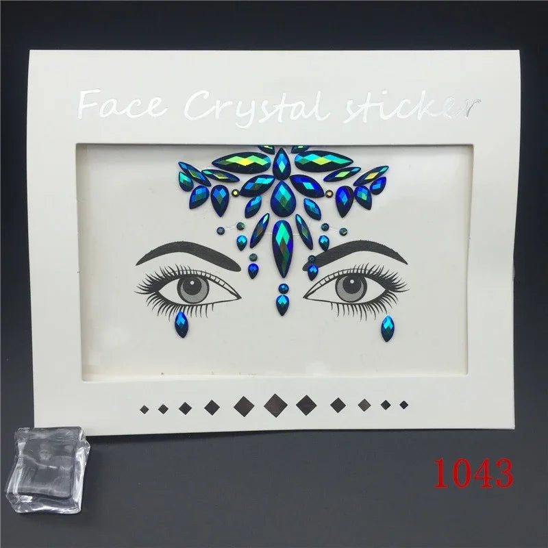Face Gems Rhinestone Temporary Tattoo Jewels Festival Party Body Eyes Glitter Stickers Flash Mermaid Temporary Tattoos Sticker Qme 1043